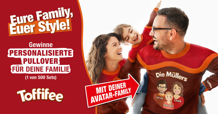 Der Toffifee Family-Pullover – das Highlight für gemeinsame WIR-Momente in den kalten Wintermonaten!
