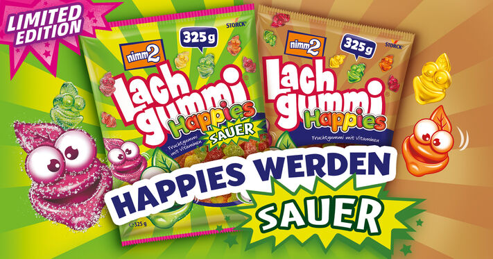 Fruchtig-sauer und unglaublich lecker – die Limited Edition nimm2 Lachgummi Happies Sauer!